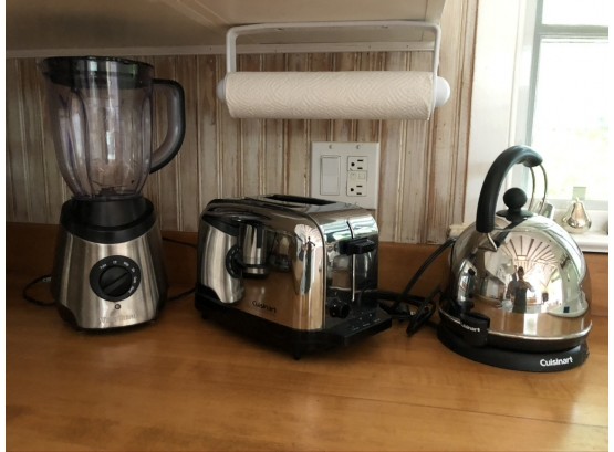 Stainless Kitchen Electronics - Counter Trio - Blender, Toaster, Electric Kettle
