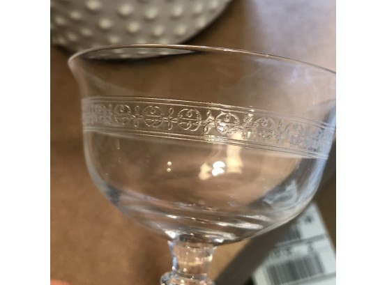 Set Of 5 Crystal Patterned Daiquiri Or Cocktail Glasses
