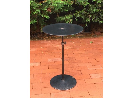 JOS Modern Circular Metal Pedestal Side Table - Adjustable Height