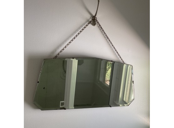 Antique Hanging Heptagon Wall Mirror With Chain