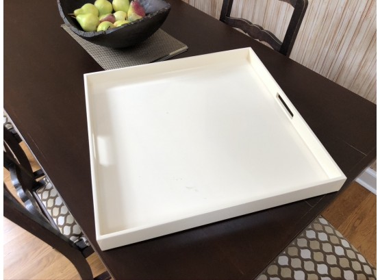 Modern White Lucite Large Square Cocktail Tray