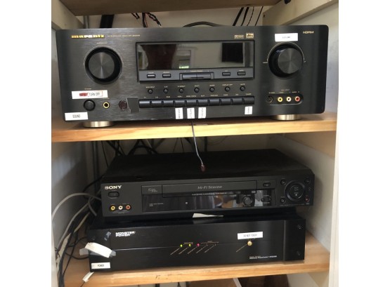 Home Theater Audio Sound System Marantz Receiver , Speaker Controls And Speakers