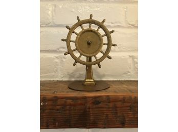 5' Brass Spinning Sail Boat Steering Wheel, Made In Italy