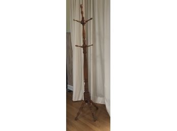 Turned Wood Coat And Hat Stand Rack