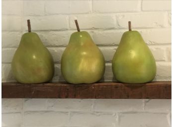 Group Of Three Over Sized Faux Pears