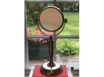 Upright, Hinged, Two Sided Circular Magnifying Mirror