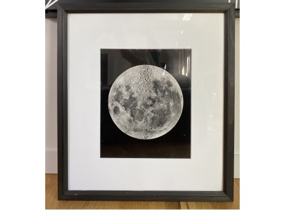Framed And Mounted Black And White Print Of The Full Moon