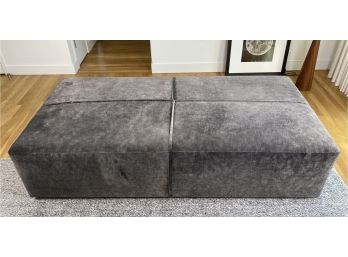 Grey Velvet Chenile Upholstered Ottoman Or Daybed