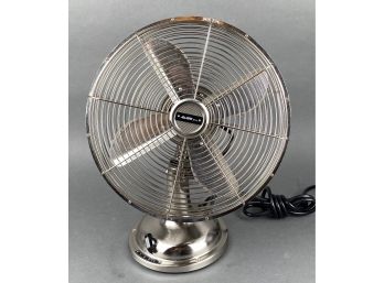 Restoration Hardware Allaire Classic Oscillating Desk Fan In Brushed Nickel