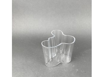 Amoeba Shaped Clear Glass Vase