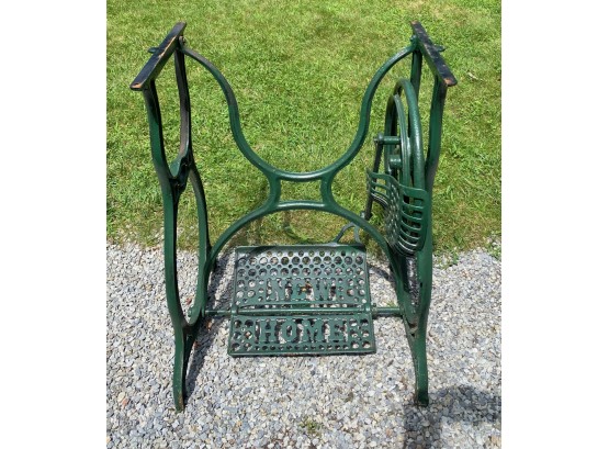 Antique Green Wrought Iron Singer Stand 'new Home'