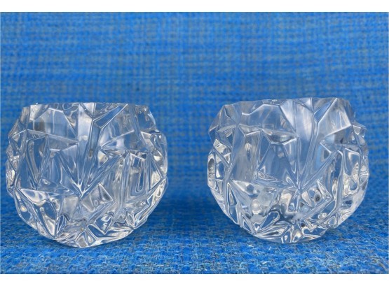 Tiffany & Co. Cut Crystal Cut Glass Candle Holders