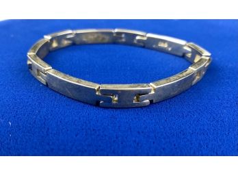 Sterling Silver H And Bar Link Bracelet