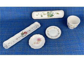 Four Pieces Of Porcelain, Crown Staffordshire Kowloon, Rochard For Limoges France, Richard Ginori, Koch & Co.