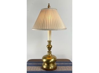 Brass Lamp With Wood Base