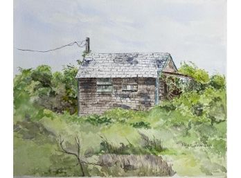 Water Color Of East Hampton Beach Cottage By Alice Johnson