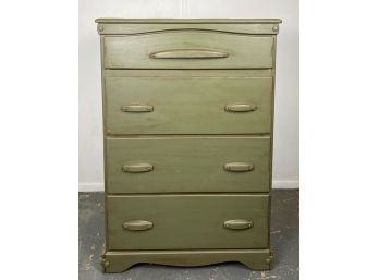Mid Century French And Heald Co. Green Four Drawer Tall Dresser