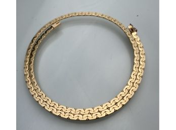 14k Gold Vintage Herringbone Flat Chain Necklace