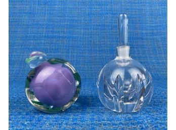 Vintage Crystal And Hand Blown Glass Perfume Bottles