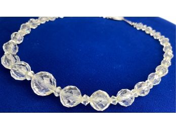 Vintage Faceted Crystal Glass Bead Collar Necklace