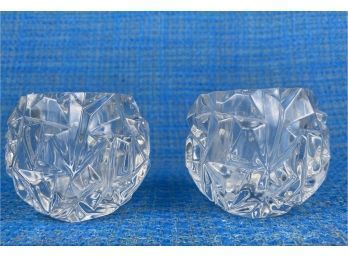 Tiffany & Co. Cut Crystal Cut Glass Candle Holders