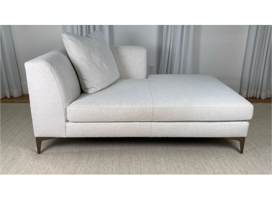 Room And Board White Upholstered Chaise Lounge Settee - Right Arm Facing