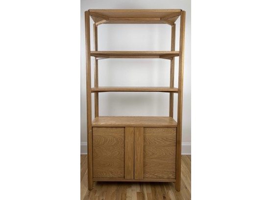 Crate & Barrel Vertex Close Bookcase Or Etagere In Oak