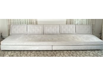 Long Custom Bench Seat Sofa In Cotton Velvet