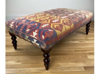 Navajo Rug Kilim Upholstered Ottoman By George Smith