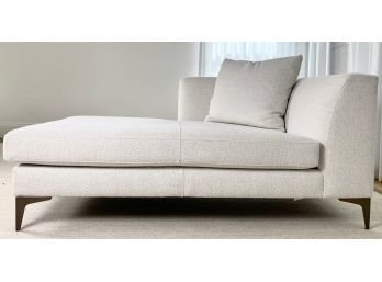 2nd Room And Board White Upholstered Chaise Lounge Settee - Left Arm Facin