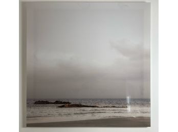 Signed Photograph Of A Shoreline On A Cloudy Day