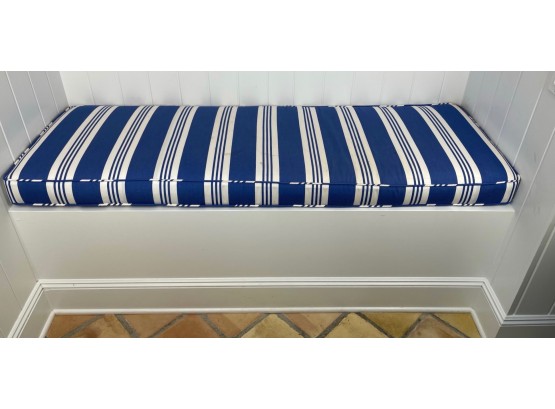Indoor Outdoor Blue And White Strip Bench Cushion