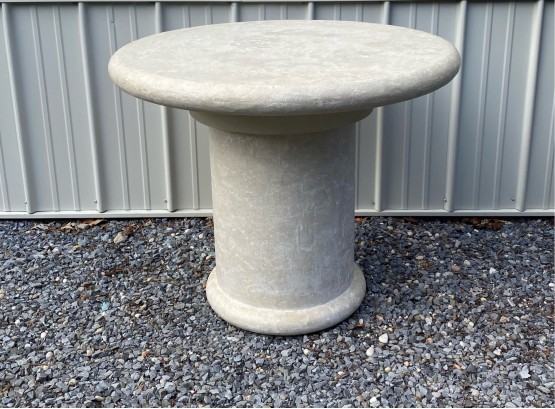 Round Faux Stone Pedestal Base Table