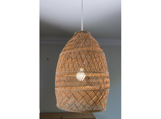 2nd Serena And Lily Wicker Headlands Bell Ceiling Pendant - Medium Size