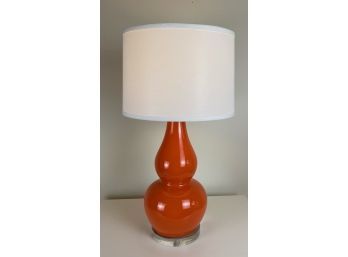 30' Orange Ceramic With Lucite Base Table Lamp From Safavieh