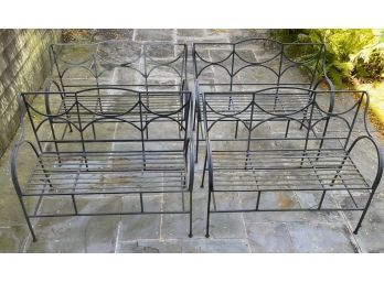 Four Outdoor Wrought Iron Love Seat Benches