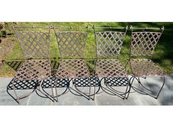 Set Of Four Wrought Iron Chairs