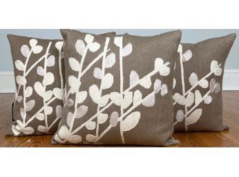 Three Brown And White Serena And Lily Throw Pillows