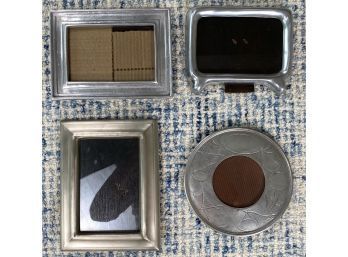 4 Pewter Or Silver Toned Picture Frames