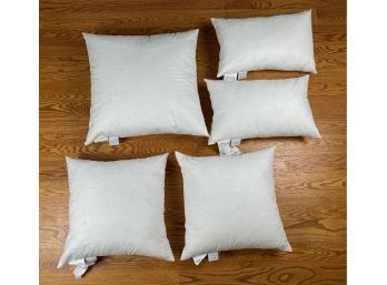 Five Premium Restoration Hardware Down Pillow Inserts