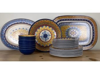 Williams Sonoma Sicily Melamine Table Ware - Dinner Plates, Salad Plates, Bowls And Platters