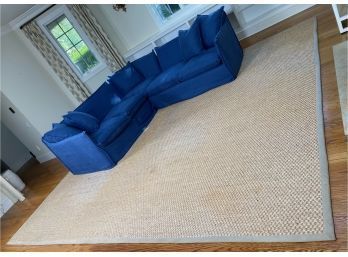 Large Room Sized Sisal Rug With Beige Border