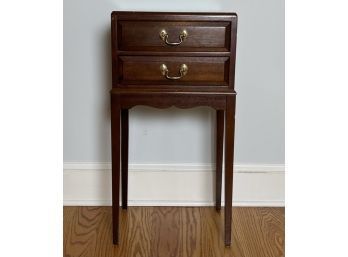 Small Two Drawer Wooden Side Table