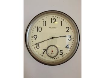 Sterling And Noble  Wall Clock With Thermometer