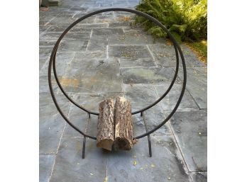 Large Round Wrought Iron Firewood Holder