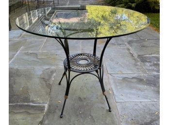Metal And Glass Breakfast Table