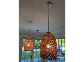 Serena And Lily Wicker Headlands Bell Ceiling Pendant - Medium Size