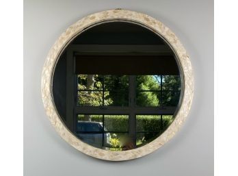 Serena And Lily Style Mother Of Pearl Shell Inlay Circle  Round Wall Mirror