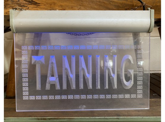 Etched Glass Tanning Sign !