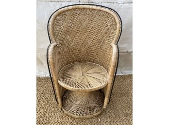 Vintage Rattan Peacock Or High Back Chair
